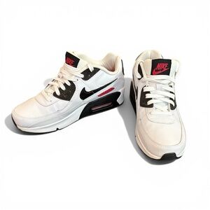 Nike Air Max 90 White, Black & Red Low Top Sneaker-NEW W/O Box